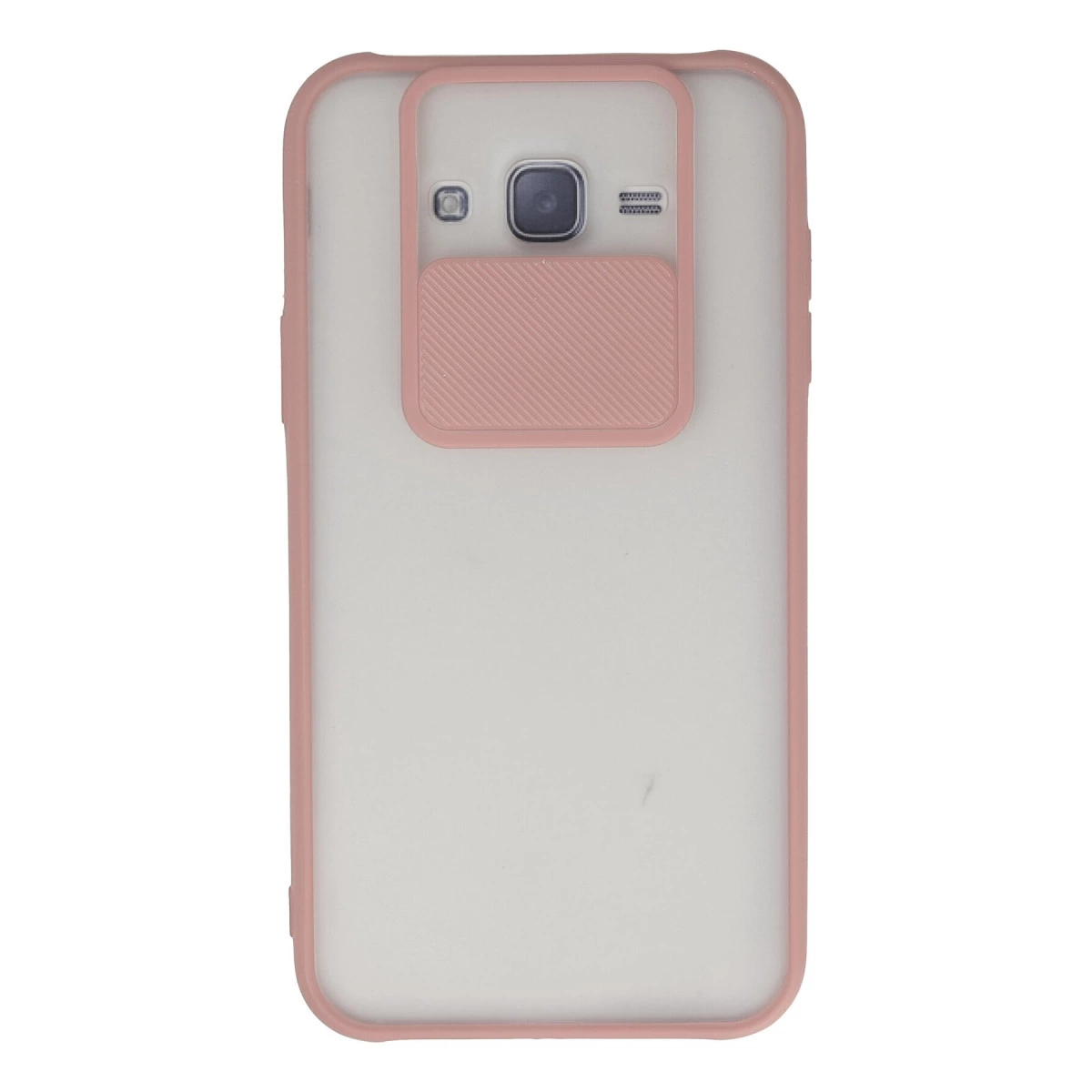 Samsung Galaxy J7 Kılıf Palm Buzlu Kamera Sürgülü Silikon - Pembe