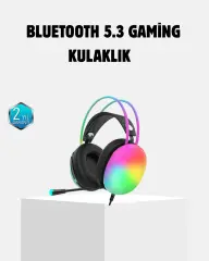 Kablosuz Gaming Kulaklık Rgb Aydınlatmalı Bluetooth 5.3 Uzun Pil Ömürlü