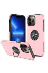 Newface Apple İphone 13 Pro Max Kılıf Elit Yüzüklü Kapak - Pembe