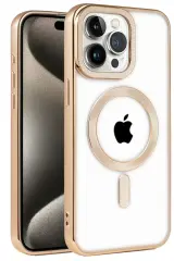 Newface Apple İphone 14 Pro Kılıf Kronos Magsafe Kapak - Gold