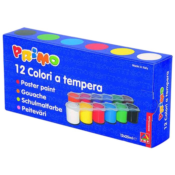 Primo Guaj Boyası 25gr Plastik Şişe 12 Renk Karton Kutu
