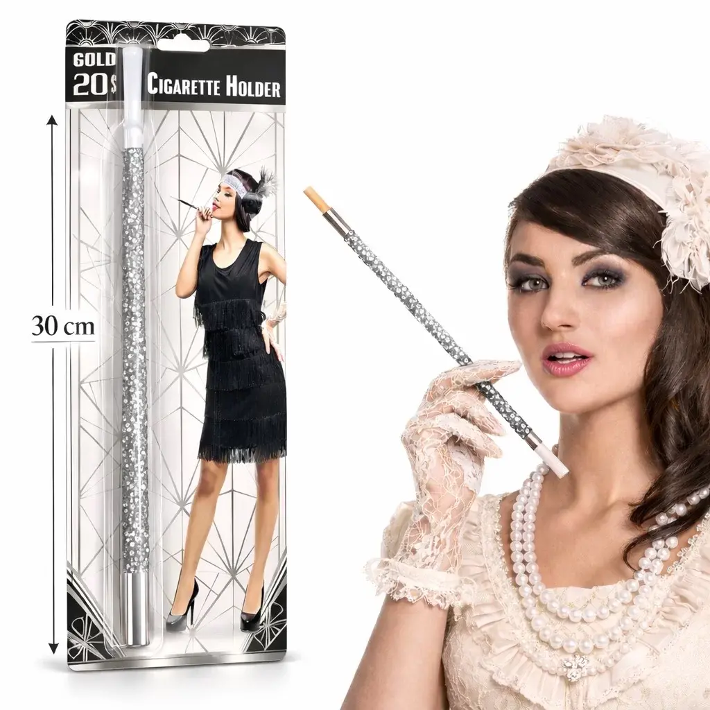 Gümüş Payetli Sigara Tutacağı