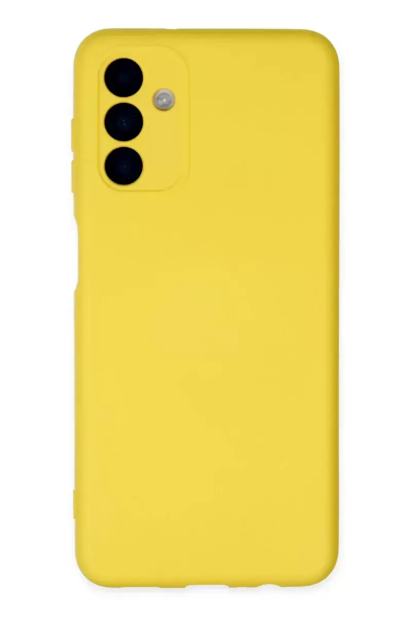 Newface Samsung Galaxy A04s Kılıf Nano İçi Kadife Silikon - Sarı
