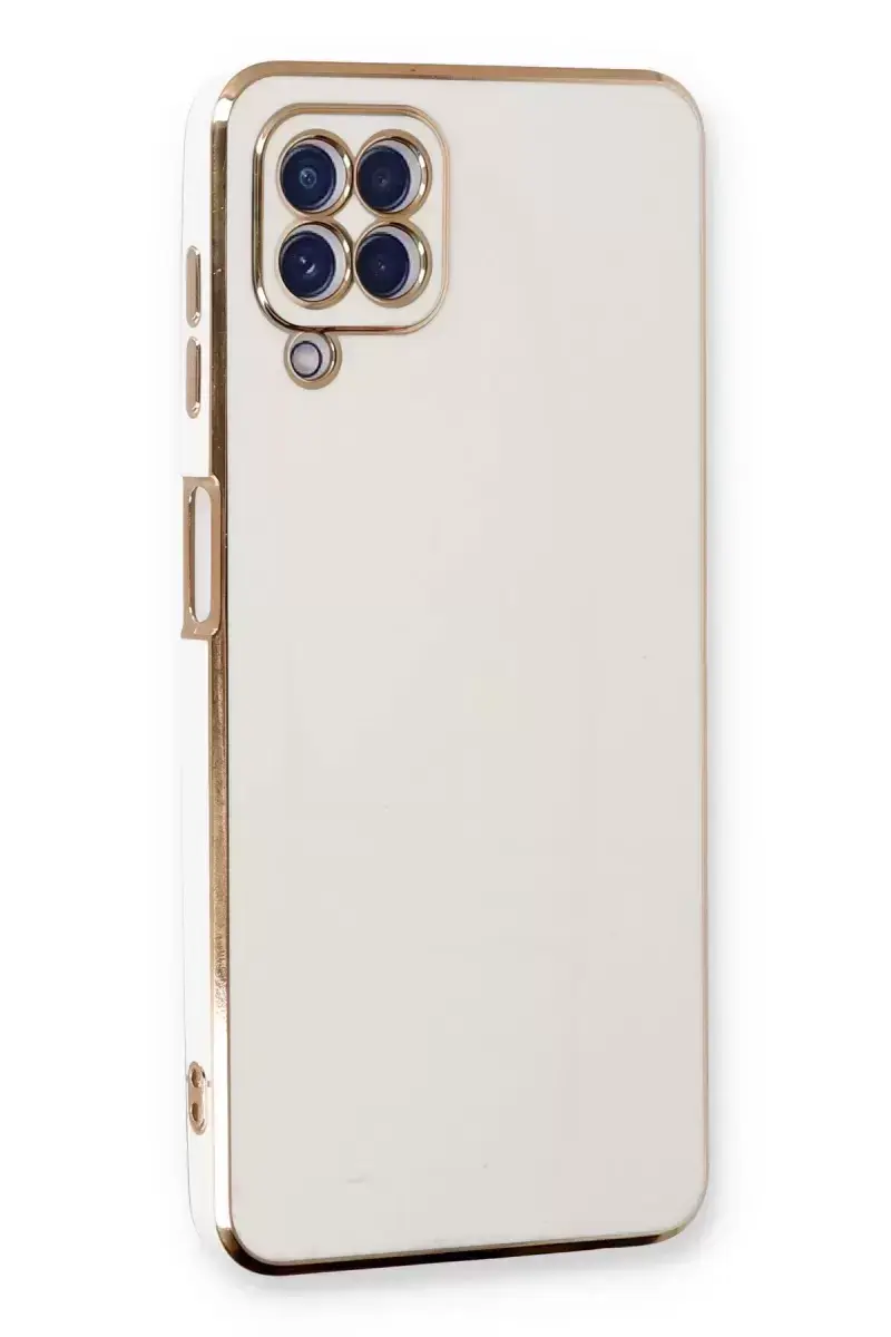 Newface Samsung Galaxy A22 Kılıf Volet Silikon - Beyaz