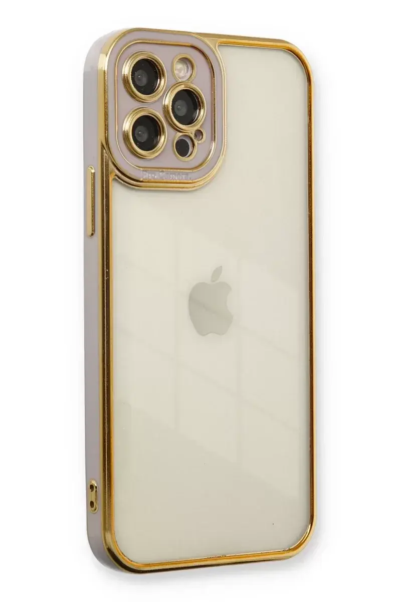 Newface İphone 12 Pro Max Kılıf Liva Lens Silikon - Lila