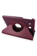 Newface Samsung Galaxy T560 Tab E 9.7 Kılıf 360 Tablet Deri Kılıf - Mürdüm