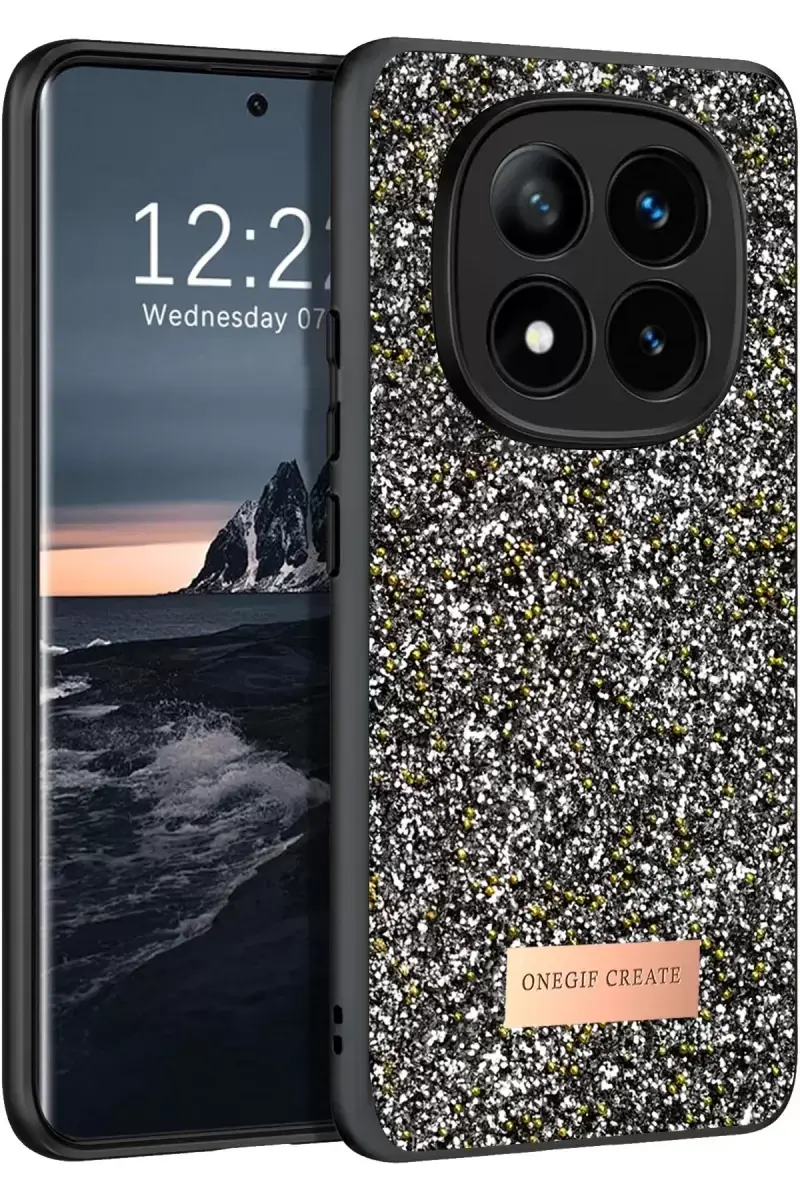 Onegif Xiaomi Redmi Note 14 Pro 4g Bright Simli Kapak - Gümüş