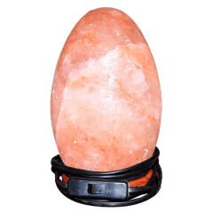 Elips Şekilli Doğal Himalaya Kaya Tuzu Lambası Kablolu Ampullü Pembe 2-3 Kg