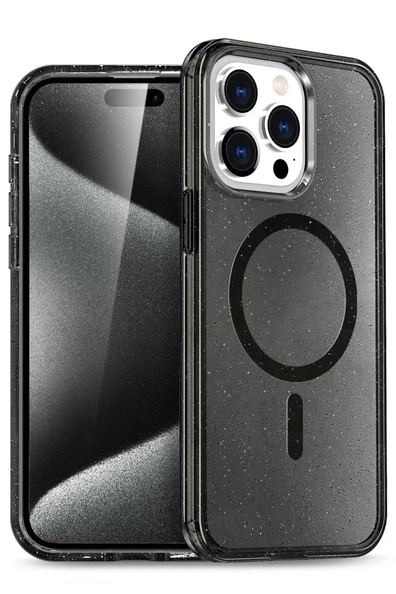 Newface İphone 15 Pro Kılıf Star Magsafe Kapak - Siyah