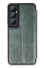 Newface Realme C65 Kılıf Flip Cover - Koyu Yeşil