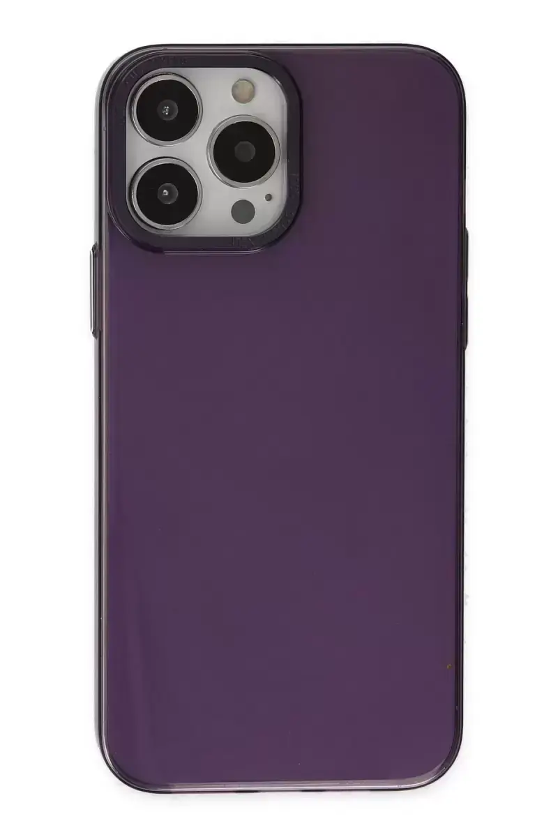 Newface İphone 13 Pro Max Kılıf Anka Pc Sert Metal Kapak - Mor