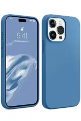 Newface Apple İphone 15 Pro Max Kılıf First Silikon - Mavi
