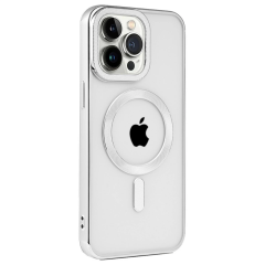 İphone 15 Pro Max Kılıf Kronos Magsafe Kapak - Gümüş