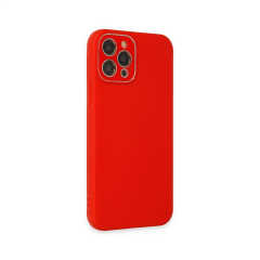 İphone 12 Pro Kılıf Lansman Glass Kapak - Kırmızı