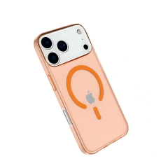 İphone 17 Pro Max Kılıf Pc Real Magsafe Kapak - Turuncu