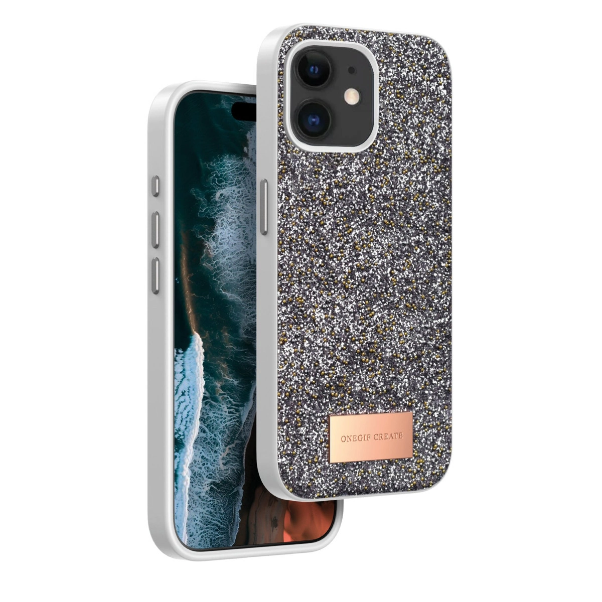 Onegif  İphone 11 Bright Simli Kapak - Gümüş