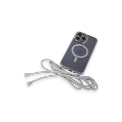 İphone 13 Pro Kılıf Divo Lazer Askılı Magsafe Kapak - Gümüş