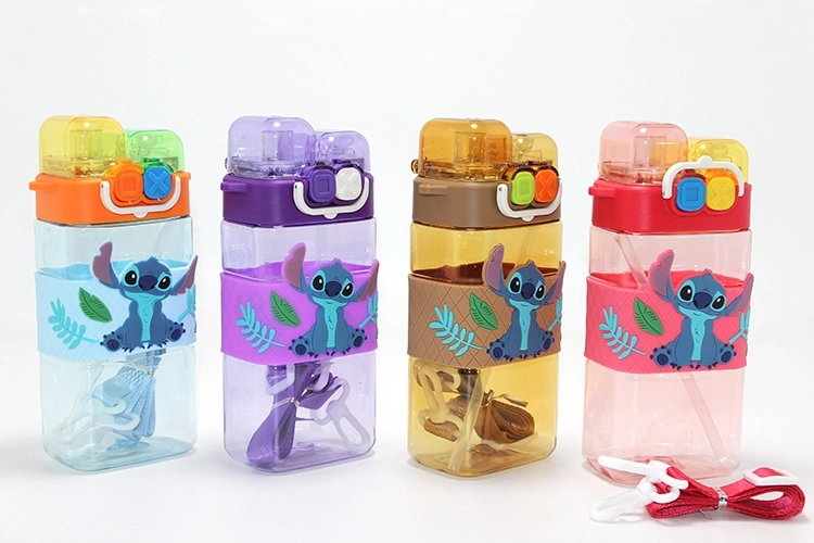 Stitch Çift Bölmeli Pipetli Matara & Suluk Alk5111