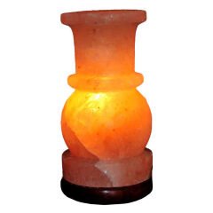 Vazo Şekilli Doğal Himalaya Kaya Tuzu Lambası Kablolu Ampullü Pembe 2-3 Kg