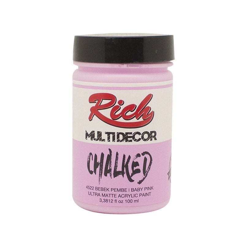 Multidecor Chalked Akrilik Boya - 100cc - Bebek Pembe - N:4522