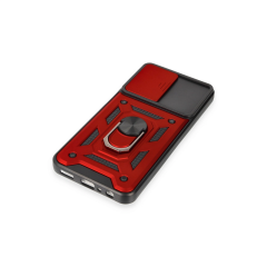 Samsung Galaxy A14 4g Kılıf Pars Lens Yüzüklü Silikon - Kırmızı