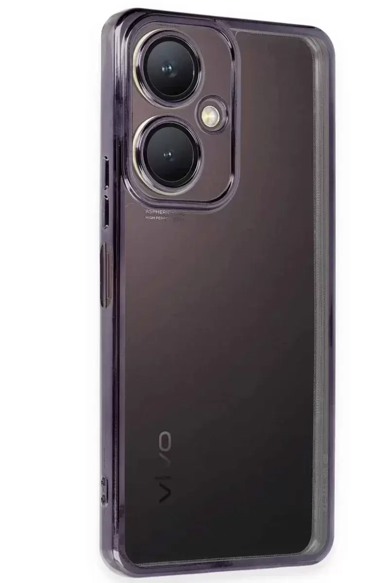 Newface Vivo Y27 Kılıf Razer Lensli Silikon - Mor