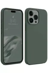 Newface Apple İphone 15 Pro Max Kılıf First Silikon - Koyu Yeşil
