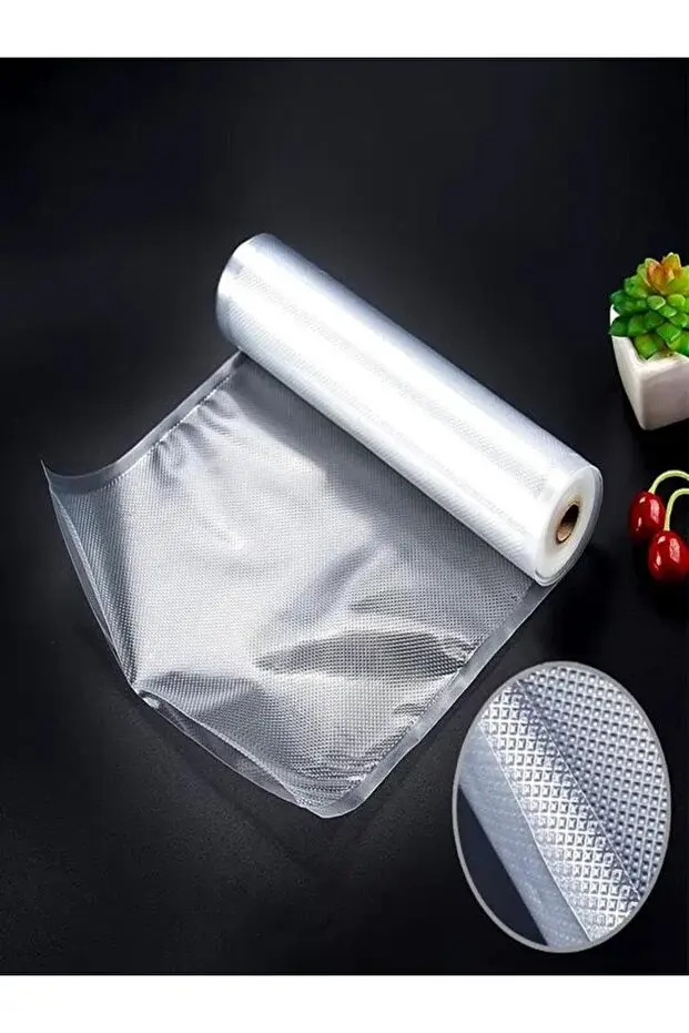 30 cm x 5 Metre Ekstra Geniş Rulo Tırtıklı Vakum Poşeti - Gıdaya Uygun