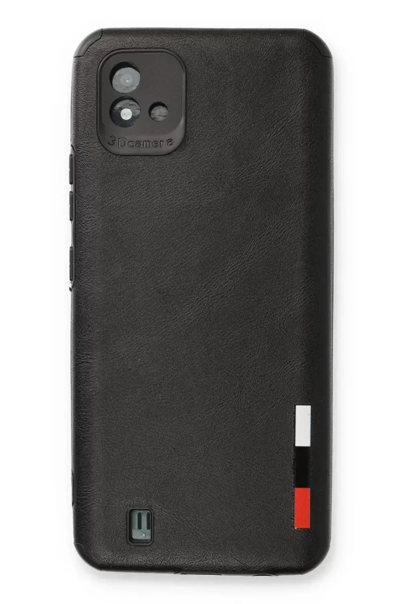 Newface Realme C11 2021 Kılıf Loop Deri Silikon - Siyah