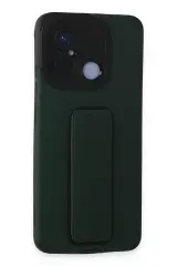 Newface Xiaomi Redmi 12c Kılıf Mega Standlı Silikon - Yeşil