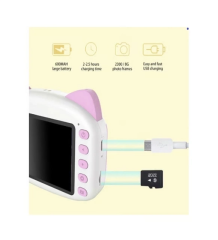 X900 Dijital Çocuk Fotoğraf Makinesi Selfie Kamera 3.5 İnç Dijital Çocuk Kamerası 1080p (mavi)