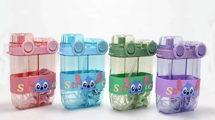 Stitch Çift Bölmeli Pipetli Matara & Suluk Alk5107