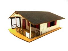 Maket Verandalı Dağ Evi 1:100 - Beyaz