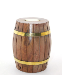 Pirinç Ahşap Fıçı Kumbara 12.5 Cm Wb535