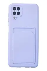 Newface Samsung Galaxy A12 Kılıf Kelvin Kartvizitli Silikon - Lila