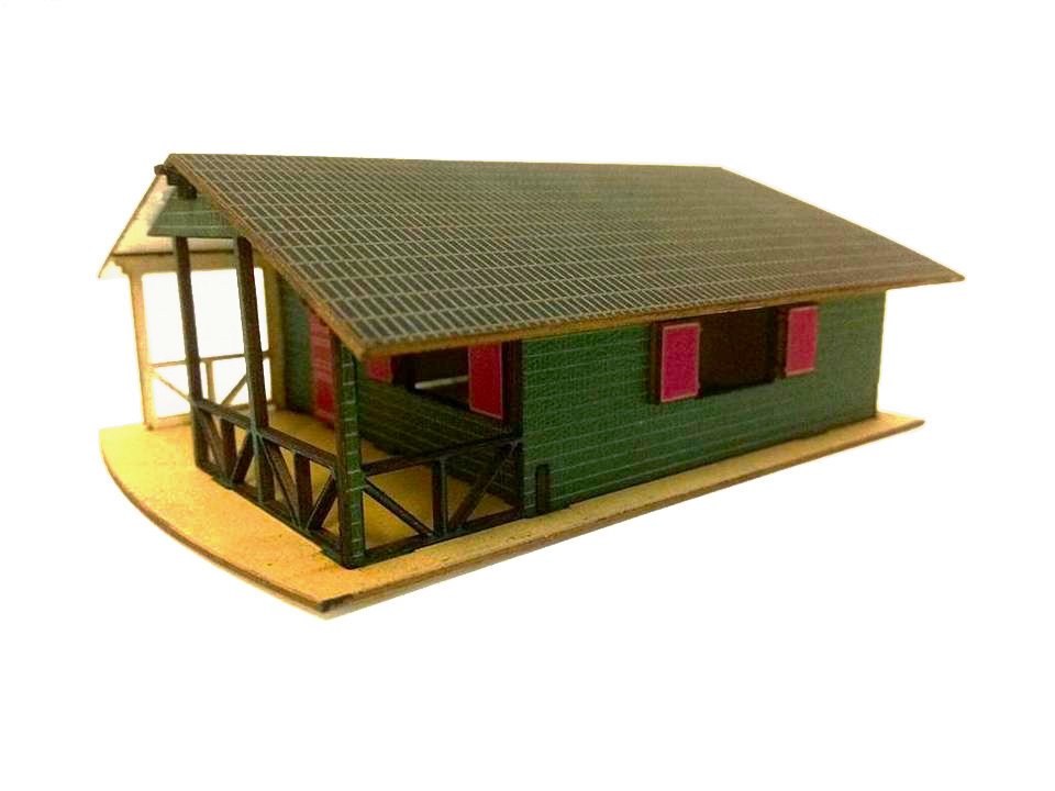 Maket Verandalı Dağ Evi 1:100 - Yeşil