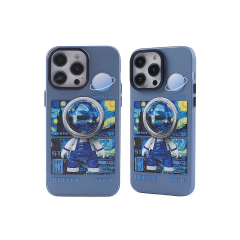 İphone 14 Pro Kılıf Prada Desenli Kapak - Prada Mavi - 1