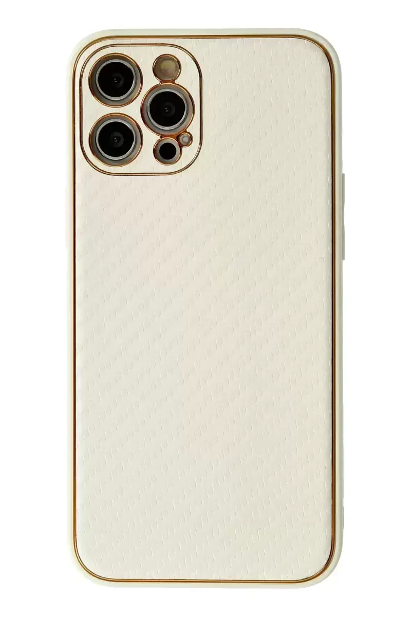 Newface İphone 12 Pro Max Kılıf Coco Karbon Silikon - Beyaz