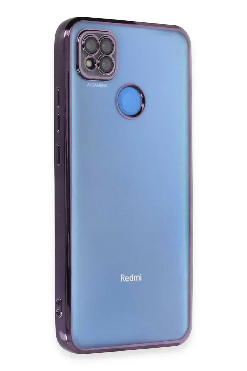 Newface Xiaomi Redmi 9c Kılıf Razer Lensli Silikon - Mor