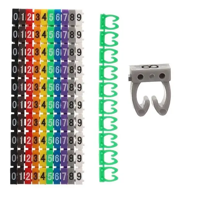 Powermaster 0-9 Dijital Kodlu Renkli Kablo İşaretleyici 6mm