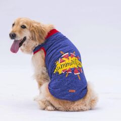 Pawstar Navy Blue Summer Time Büyük T-shirt 6XLarge  55X69X86 CM