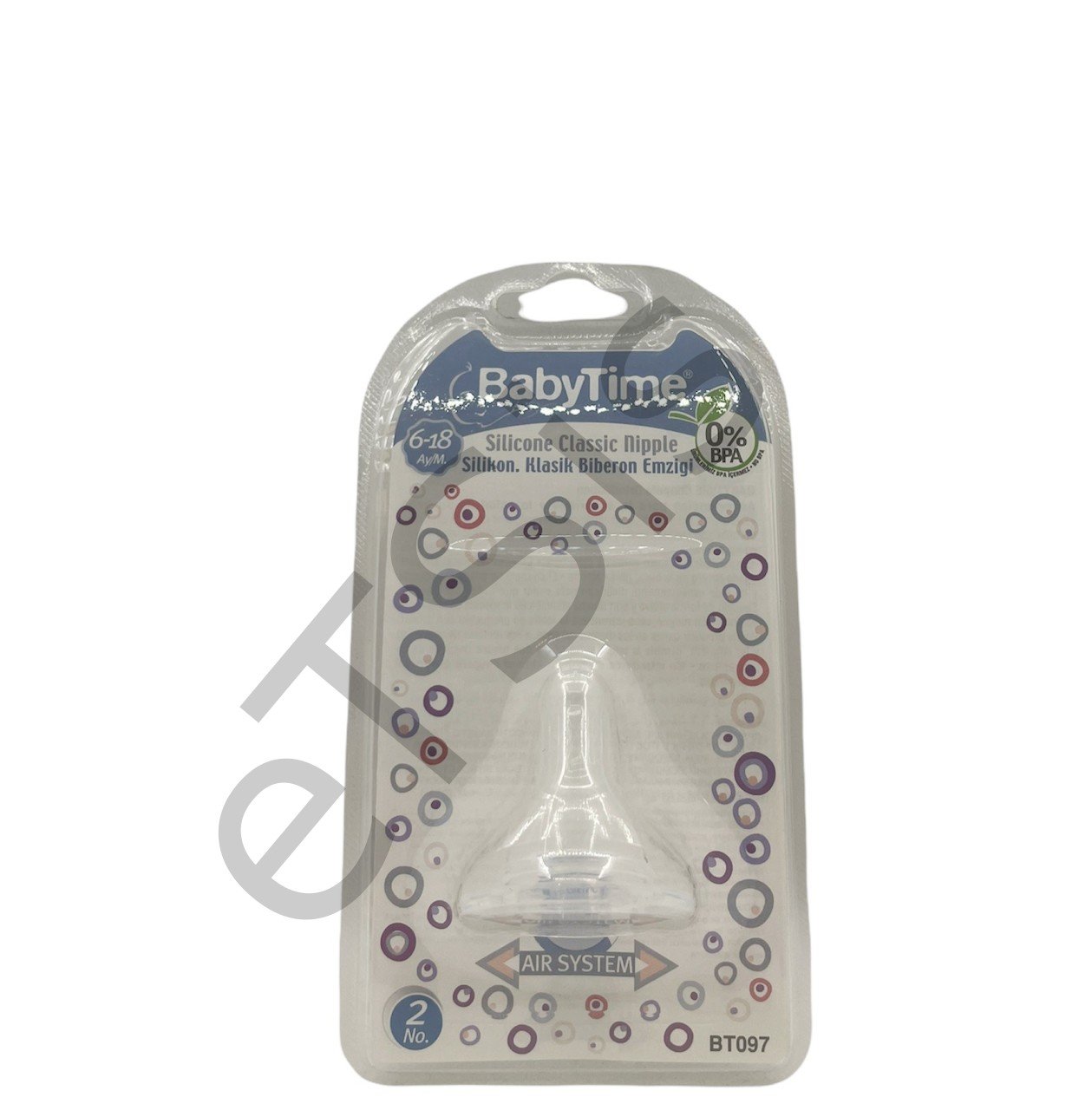 Baby Time Silikon Biberon Emziği 6-18 Ay