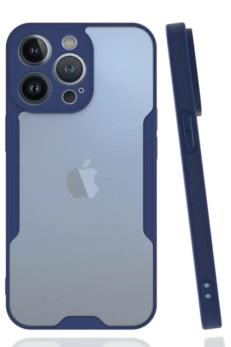 Newface İphone 14 Pro Max Kılıf Platin Silikon - Lacivert