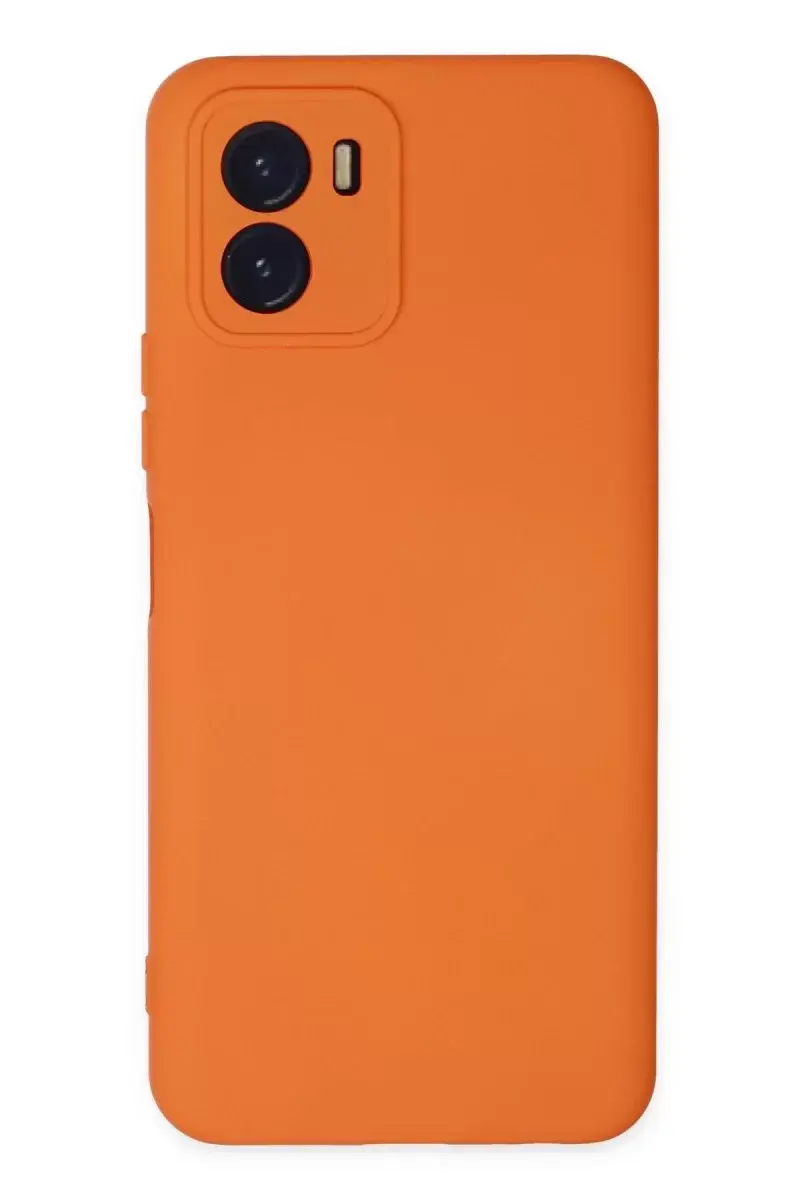 Newface Vivo Y15s Kılıf Nano İçi Kadife Silikon - Turuncu