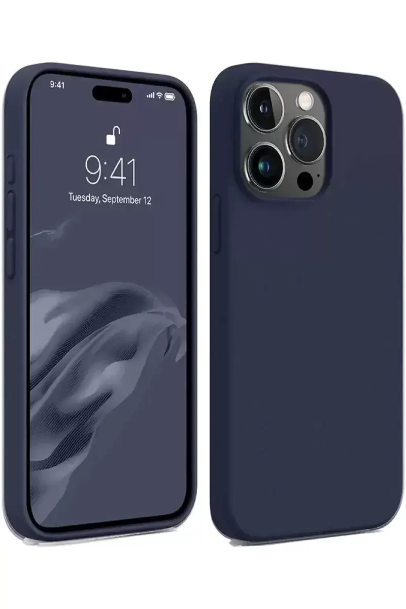 Newface İphone 15 Pro Kılıf First Silikon - Lacivert