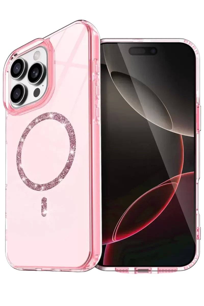Newface Apple İphone 16 Pro Live Diamond Magsafe Kapak - Pembe