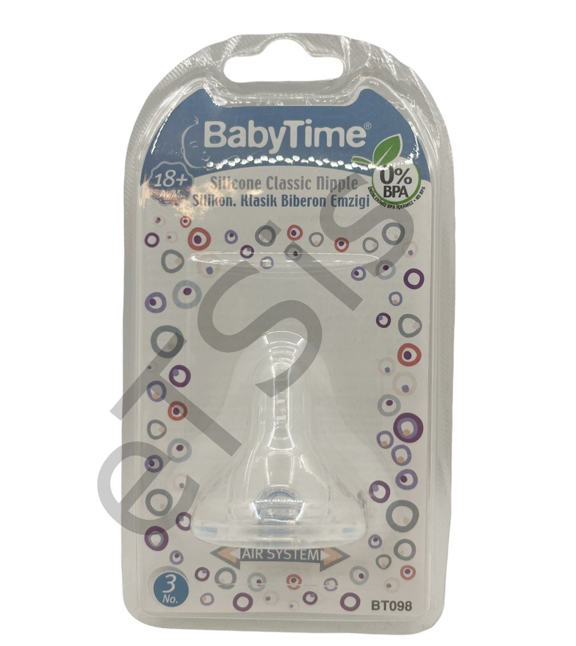 Baby Time Silikon Biberon Emziği 18+ Ay