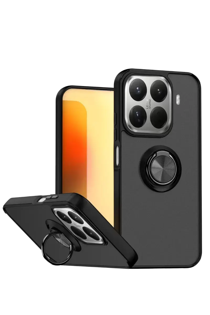 Newface Xiaomi Mi 15t Pro Montreal Yüzüklü Silikon Kapak - Siyah