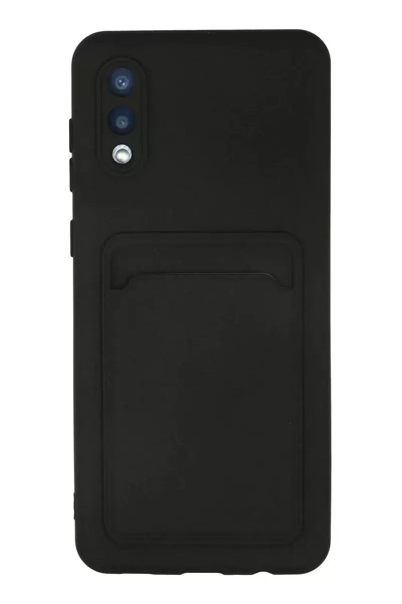 Newface Samsung Galaxy A02 Kılıf Kelvin Kartvizitli Silikon - Siyah