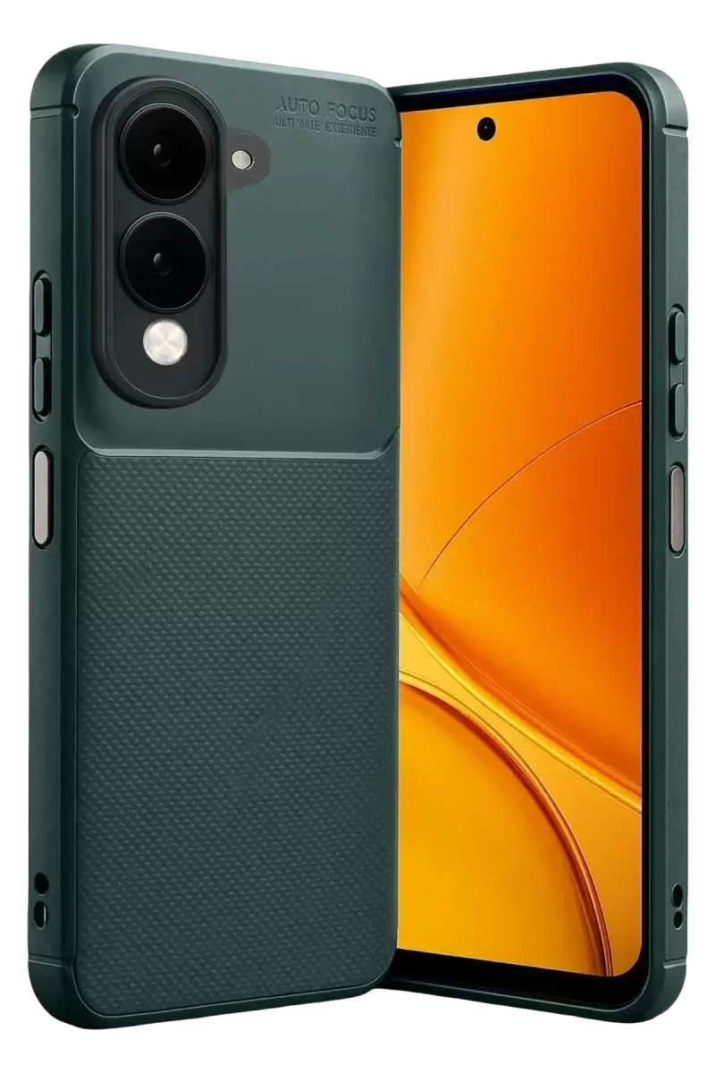 Newface Vivo Y29s Auto Focus Karbon Kapak - Koyu Yeşil